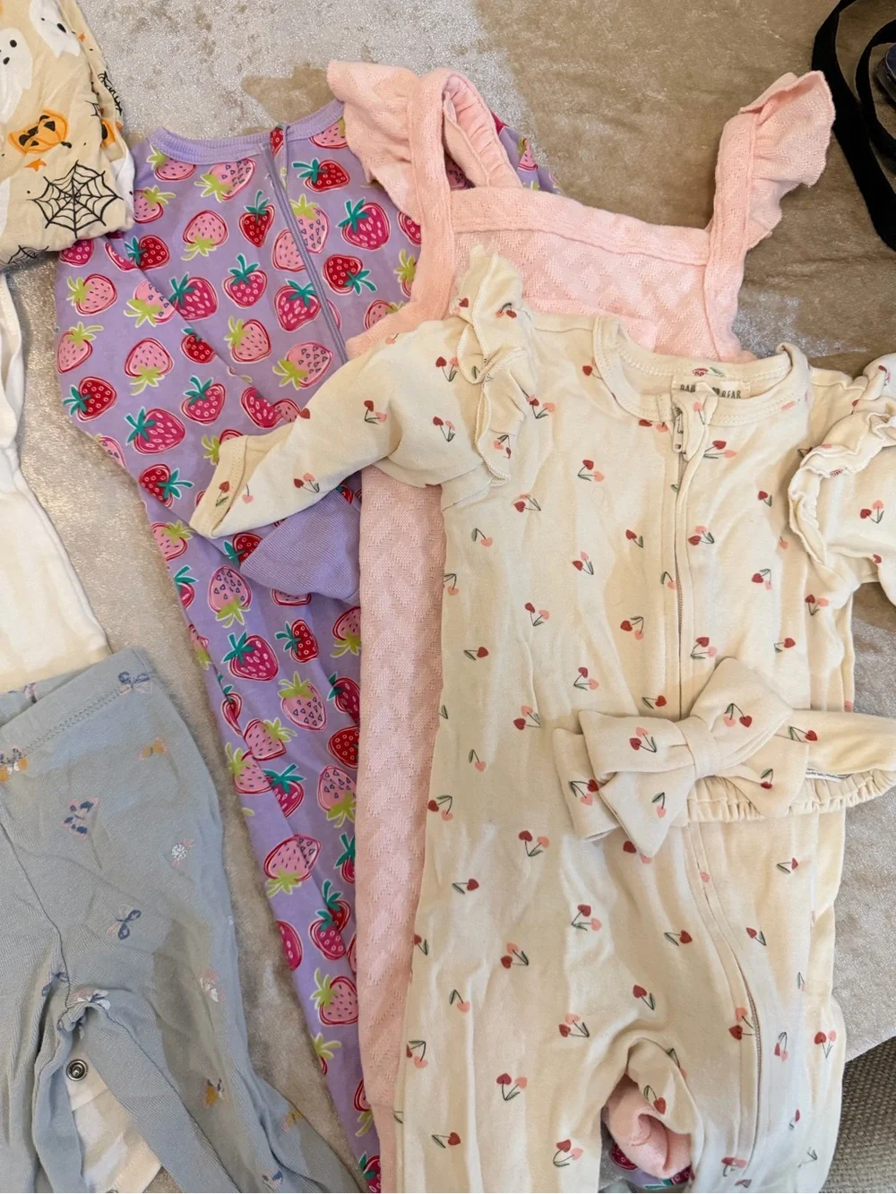 Assorted Baby Girls Pajama Set - Blue, Pink, Cream